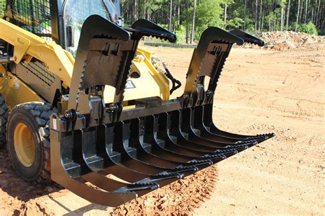 cat skid steer root rake|72 inch root grapple.